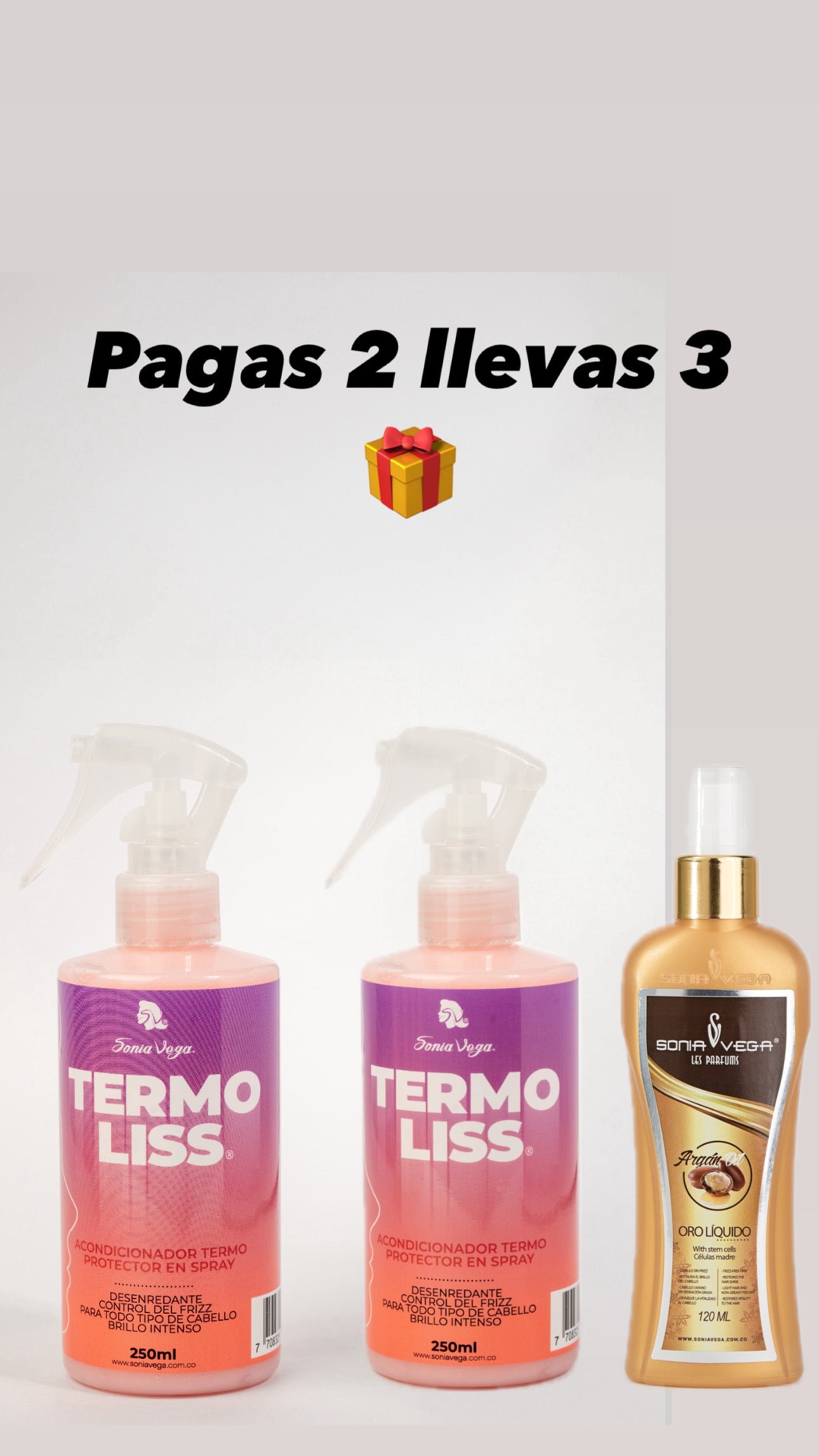 Pagas 2 termoliss en spray y recibes un aceite de Argan