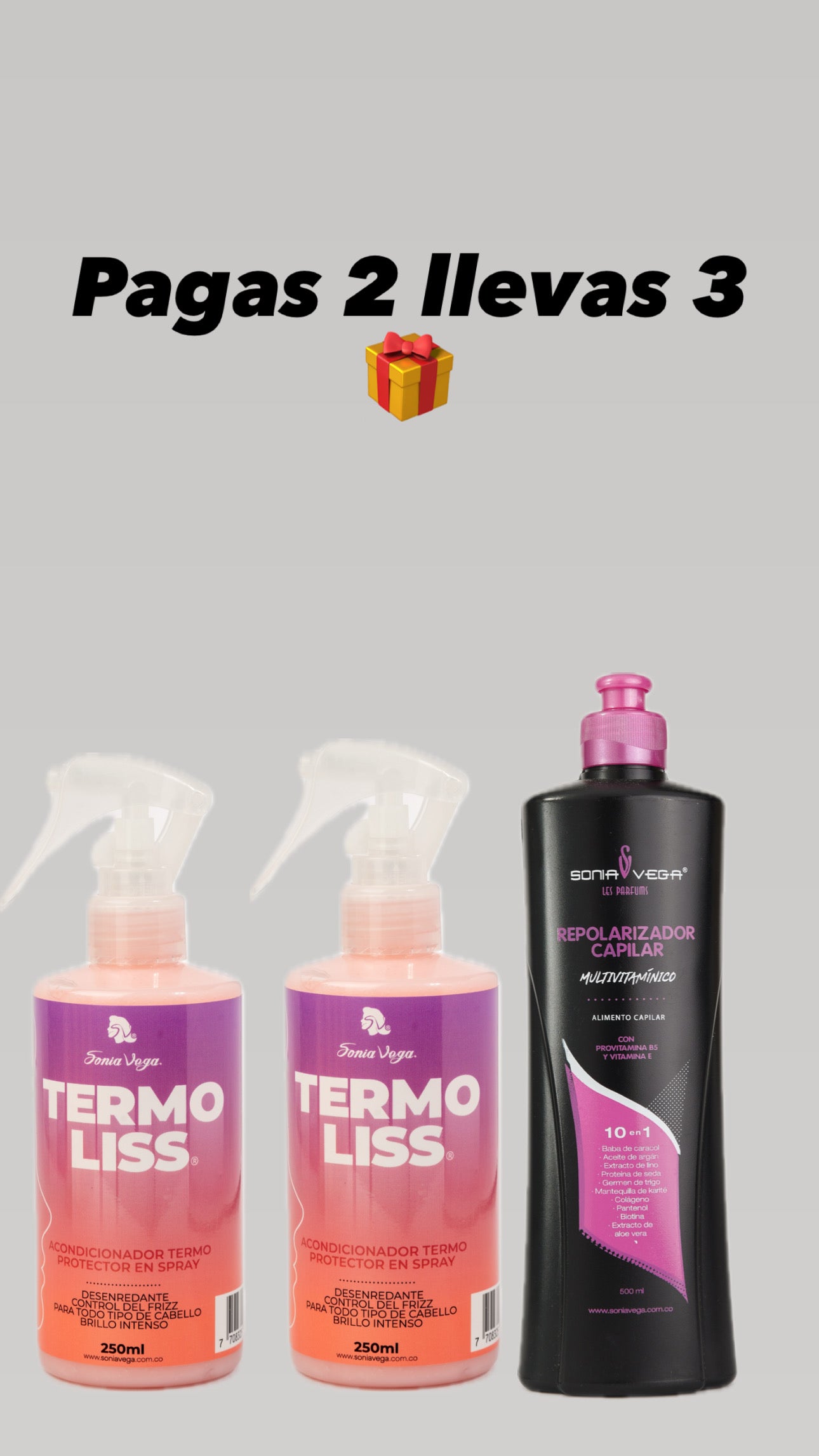Pagas 2 termoliss en spray y recibes un Repolarizador 10 en 1