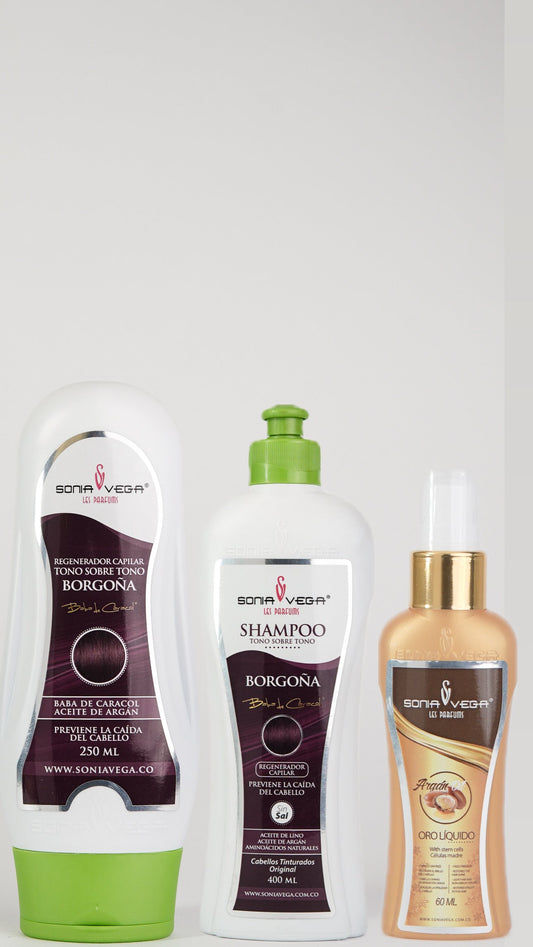 Matizante Borgoña + Shampoo Borgoña obsequiamos un aceite de Argan