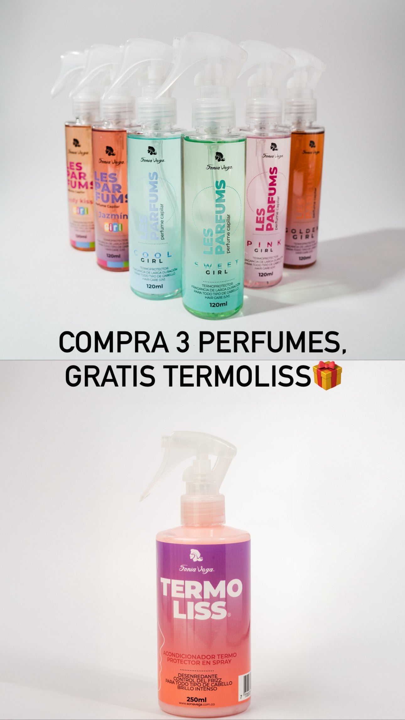 Compra 3 perfumes y obtienes gratis un Termoliss en Spray